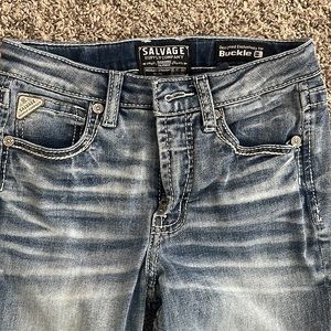 Salvage- reckless straight Buckle jean